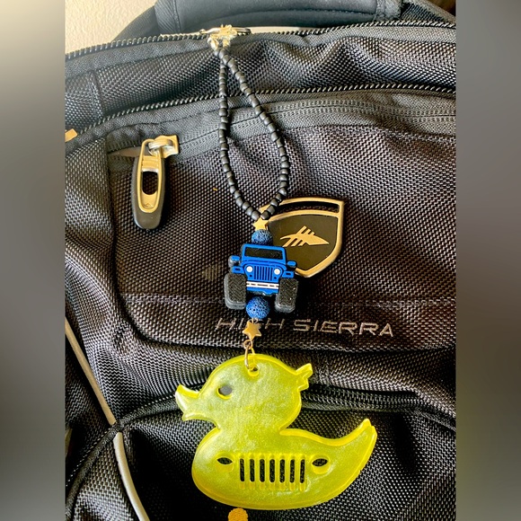 Handmade Resin Duck Jeep Rearview Mirror Charm- Keychain- Backpack - Purse Charm - Picture 3 of 7